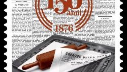 Le timbre-poste pour les 150 ans du quotidien italien Corriere della Sera - Photo d'illustration