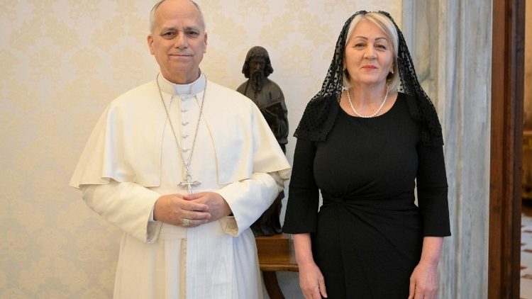 Audience du Pape Léon XIV avec Borjana Krišto, présidente du Conseil des ministres de Bosnie-Herzégovine, jeudi 26 mars 2026.