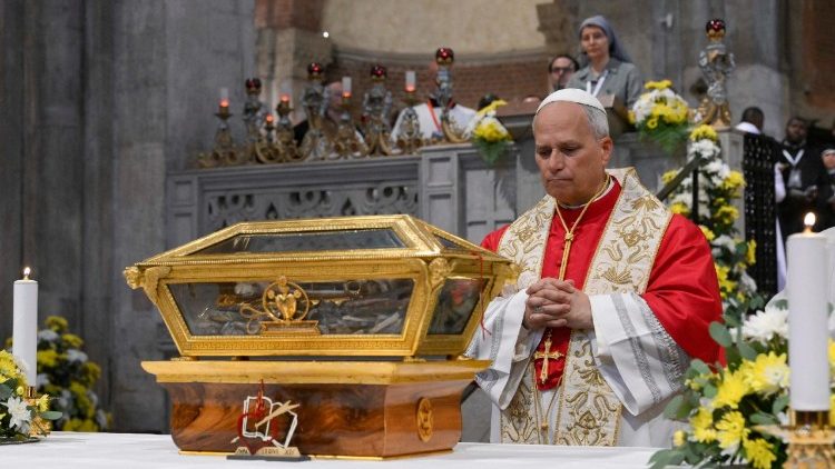 Visita Pastorale a Pavia, incontro nella Basilica di San Pietro in Ciel d�Oro