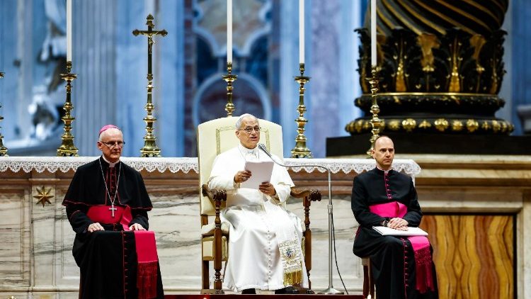  Papa Le&atilde;o XIV durante a Audi&ecirc;ncia Geral na Bas&iacute;lica de S&atilde;o Pedro, em Vaticano, 19 de agosto de 2026. ANSA/ANGELO CARCONI