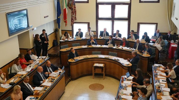 L'aula del Consiglio Regionale del Veneto durante il voto sulla legge regionale per il fine vita a Palazzo Ferro Fini