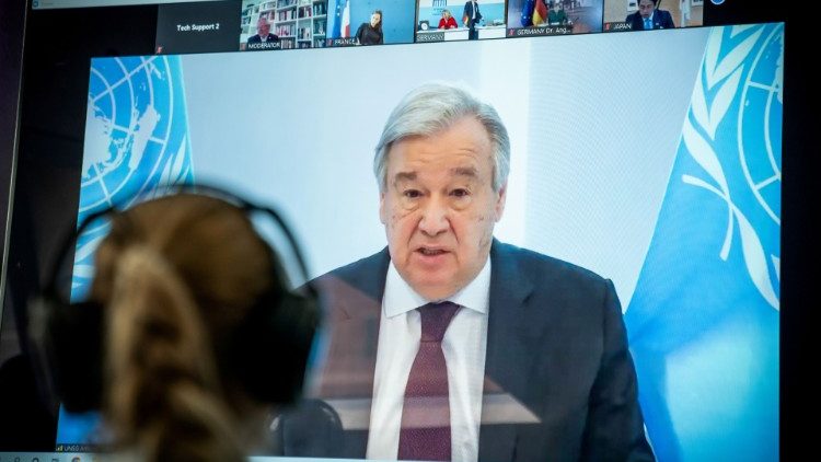 Antonio Guterres bei einer Videoschalte (Archivbild)