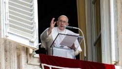 Pope Francis leads the Angelus prayer at Saint Peter's Square, at the Vatican