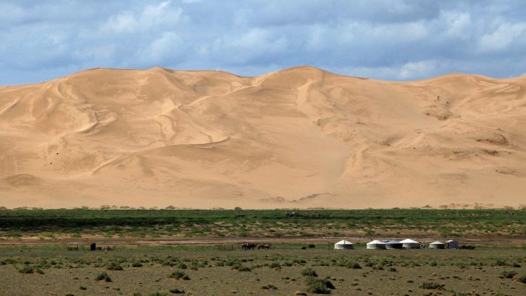 Una vista de las llanuras de Mongolia