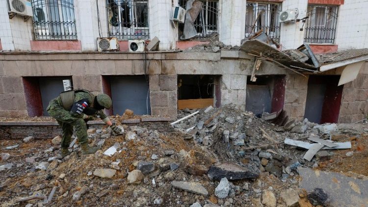 Aftermath of recent shelling in Donetsk