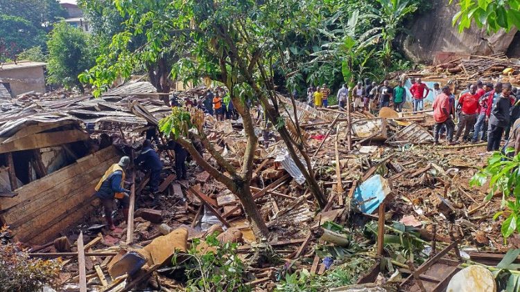 Rescue team in search of victims