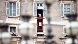 Pope Francis leads the Angelus prayer on the World Day of the Poor at the Vatican
