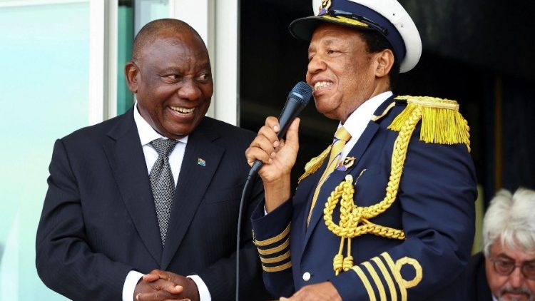 SA President Cyril Ramaphosa with Bishop Dr Engenas Lekganyane, leader of the St. Engenas Zion Christian Church, over the weekend