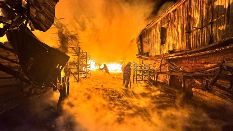 La città di Kharkiv colpita dai droni russi