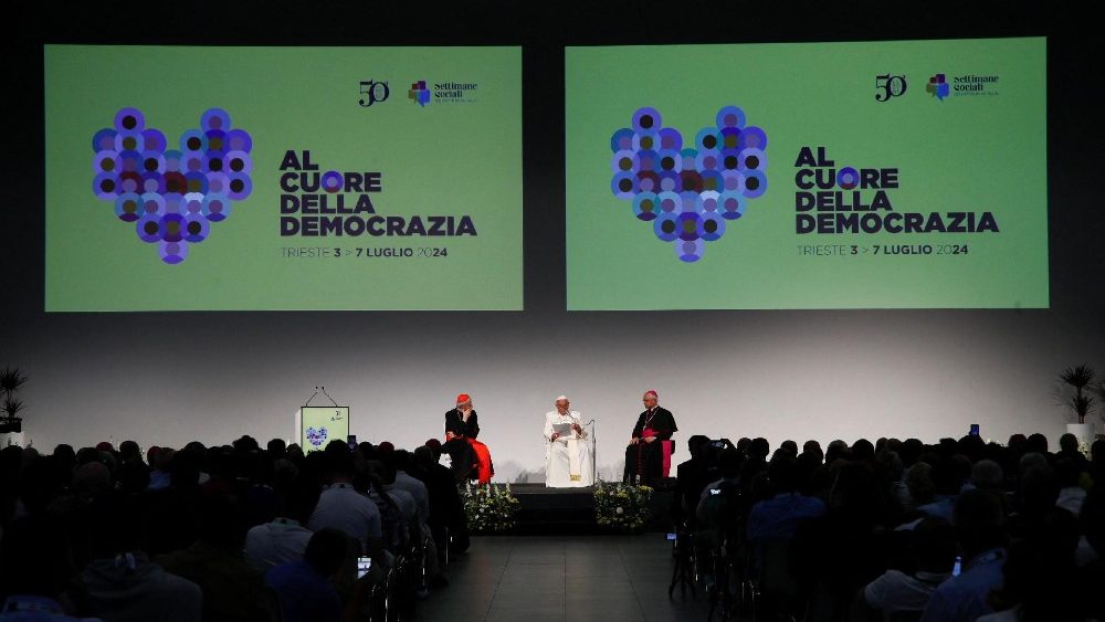 Папа на заключнай сесіі 50-га Каталіцкага сацыяльнага тыдня ў Трыесце