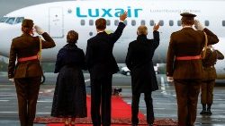 Цырымонія развітання ў аэрапорце Люксембурга