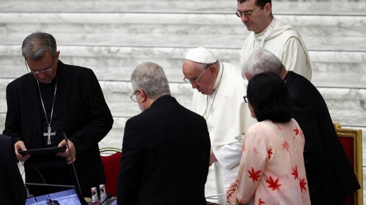 Pope Francis attends a meeting of the General Congregation of Synod of Bishops