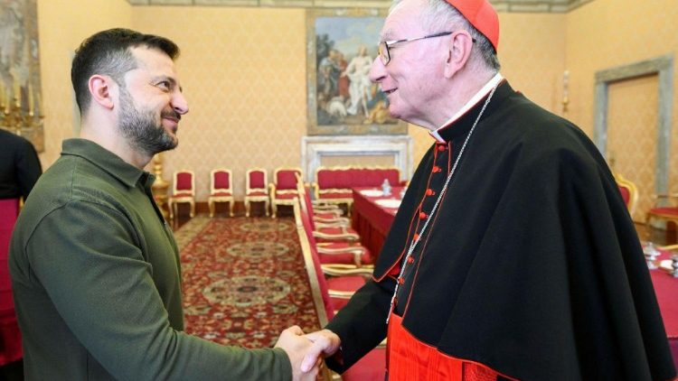 Ukrainian President Volodymyr Zelenskiy meets with Pope Francis at the Vatican