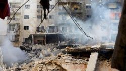 Nach einem israelischen Luftschlag auf einen südlichen Vorort von Beirut, an diesem Donnerstag