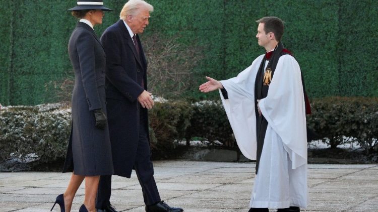 Donald Trump et son épouse au service religieux à l'église Saint-John