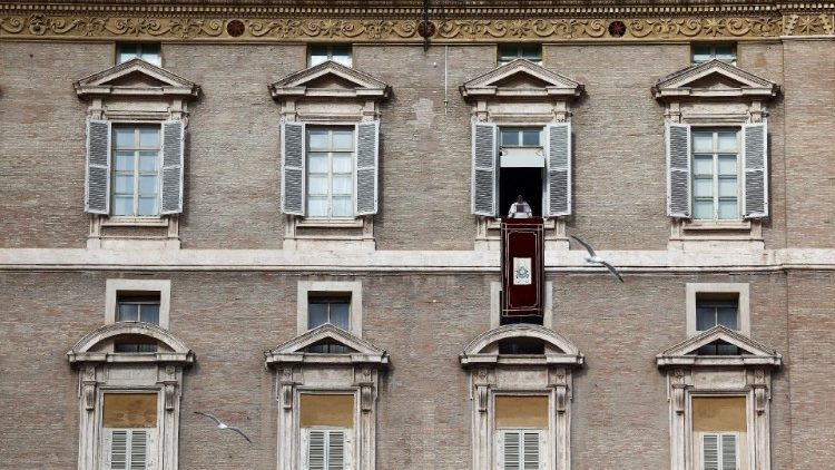 Pope Francis leads the Angelus prayer at the Vatican
