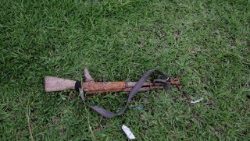 Spuren der Kämpfe am Flughafen von Goma