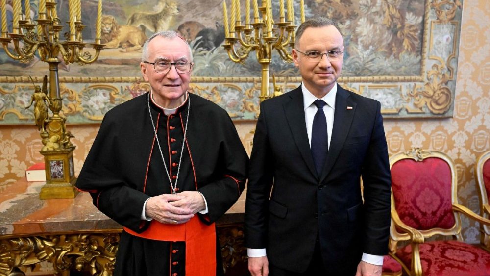 Presidenti polak Andrzej Duda dhe kardinali Parolin (Divizioni i Fotografive të MEDIA-s së VATIKANIT)
