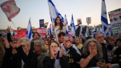 Protesto contra o governo em Tel Aviv