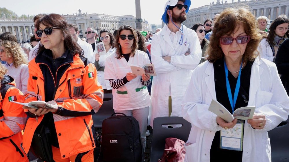 Archbishop Rino Fisichella leads mass for Jubilee of Sick and Health Care Workers, at the Vatican