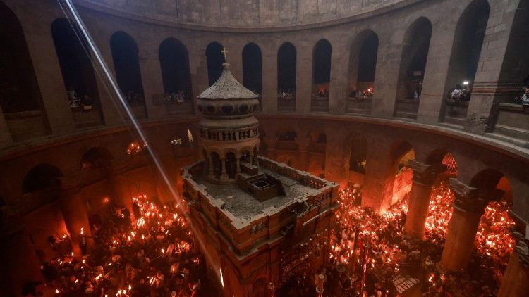 Holy Fire ceremony at Church of the Holy Sepulchre in Jerusalem's Old City