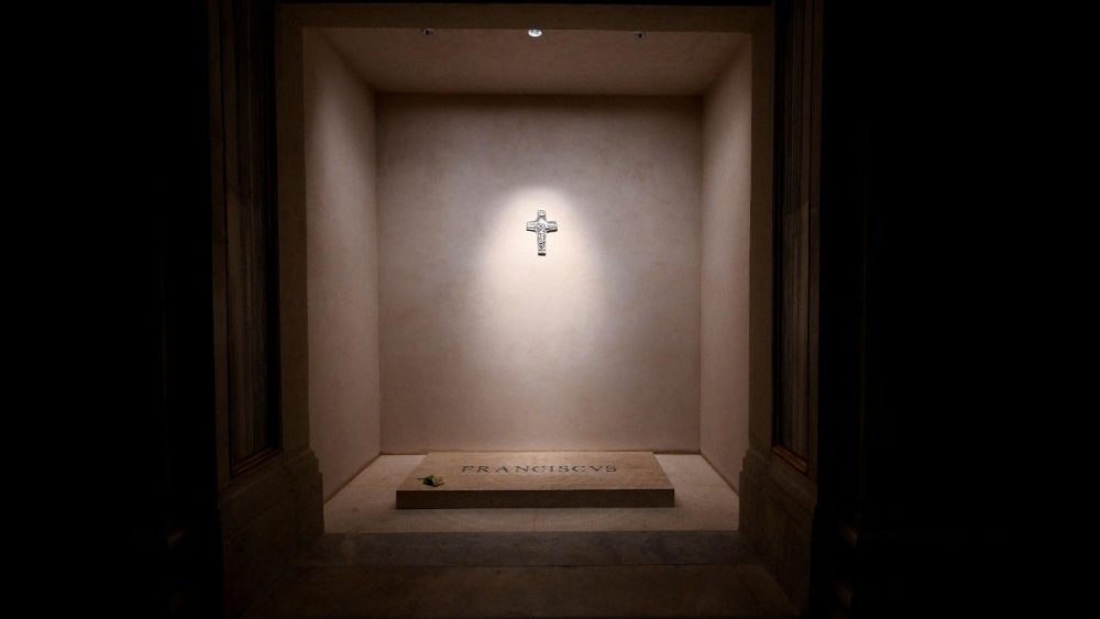 A view of Pope Francis' tomb in Papal Basilica of Saint Mary Major