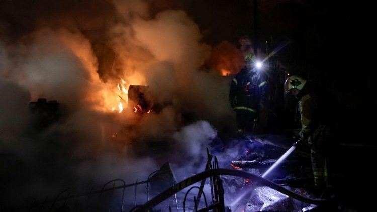 Aftermath of a Russian drone strike in Kharkiv