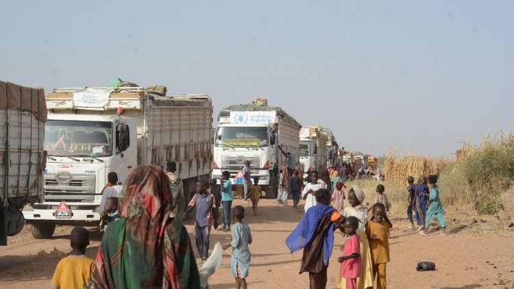 Trucks carry WFP assistance to Tawila, North Darfur, Sudan