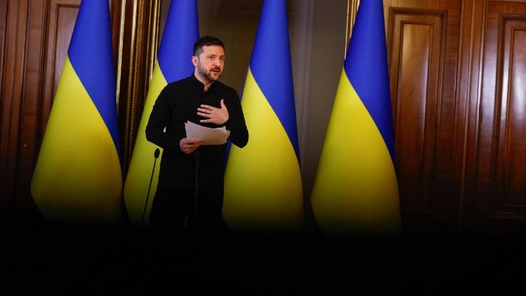 Ukraine's President Zelenskiy holds a press conference in Kyiv