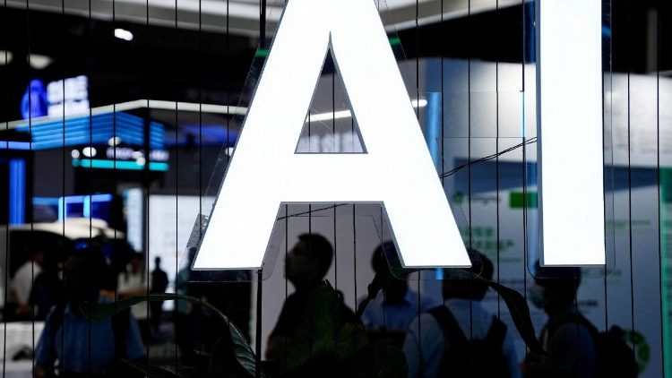 FILE PHOTO: An AI (Artificial Intelligence) sign is seen at the World Artificial Intelligence Conference (WAIC) in Shanghai