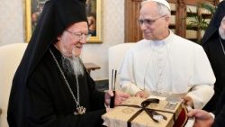 Барталамей І з Львом XIV у Ватыкане. Ілюстрацыйнае фота