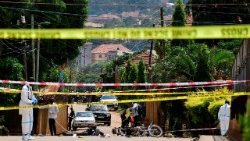 Neutralizuotos teroristinės atakos vieta Kampaloje prie katalikiškos Ugandos kankinių bazilikos 