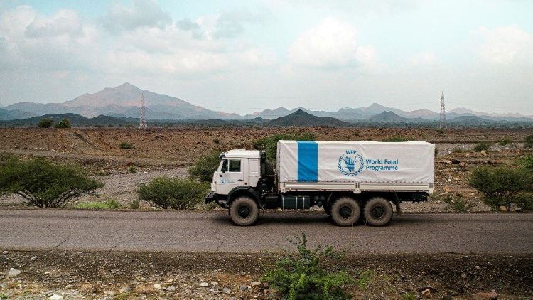 Ein Lastwagen des WFP transportiert Hilfsgüter nach Darfur