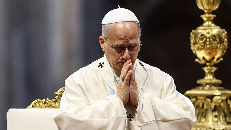 Papa Leon al XIV-lea, la Sfânta Liturghie, în Bazilica San Pietro, cu prilejul Jubileului Sfântului Scaun (luni, 9 iunie 2025)