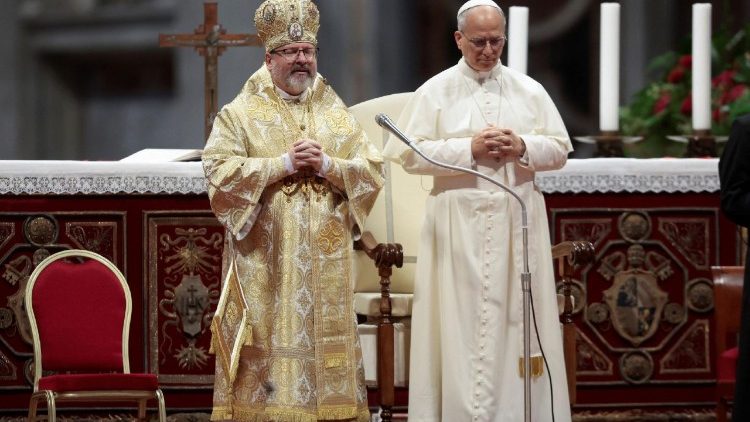 Arkivyskupas Sviatoslavas Ševčukas ir popiežius Leonas XIV 2025 06 28