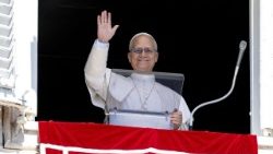 ലിയോ പതിനാലാമൻ പാപ്പാ - വത്തിക്കാനിൽ ത്രികാലജപ പ്രാർത്ഥന നയിച്ചപ്പോൾ