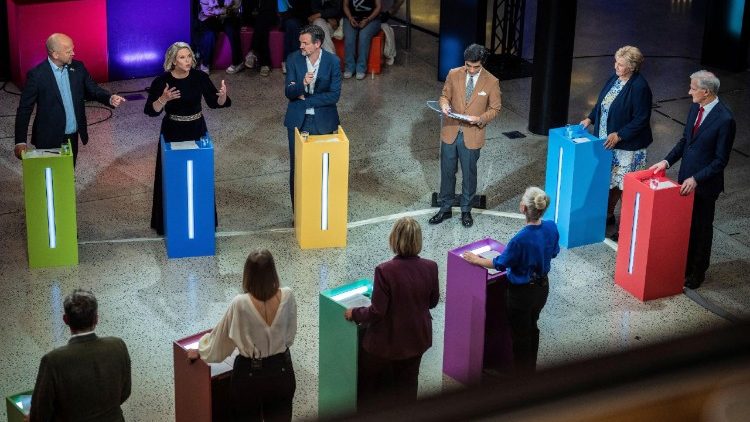 TV-Wahlkampf für die Parlamentswahlen in Norwegen