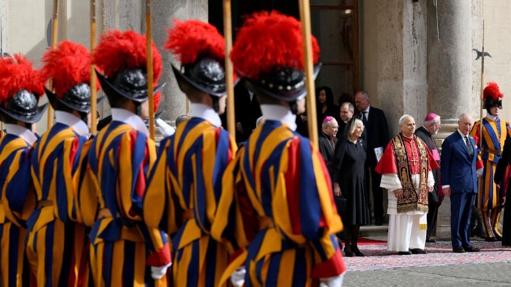 Britain's King Charles and Queen Camilla make their first state visit to the Holy See since Pope Leo XIV's election