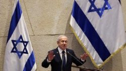 Il premier israeliano Netanyahu qualche giorno fa alla Knesset (Reuters)