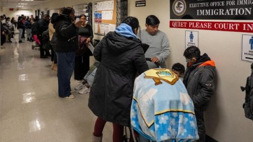 Federal immigration officers at U.S. Immigration Court in New York City