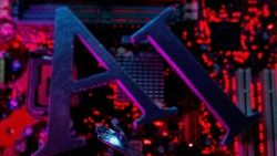 कृत्रिम बुद्धिमत्ता के अक्षर और रोबॉ का एक चित्र, फाईल तस्वीर