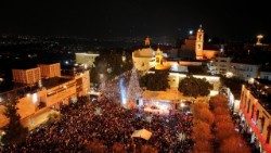 Illumination du sapin de Noël à Bethléem.