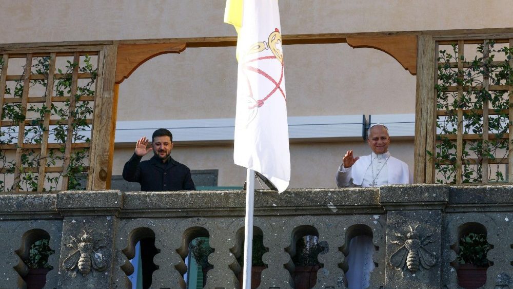 Pope Leo meets Ukraine's President Zelenskiy in Italy