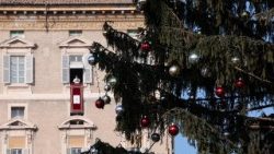 Pope Leo XIV leads the Angelus prayer in Saint Peter's Square at the Vatican