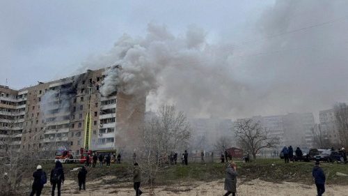 Aftermath of a Russian air strike in Zaporizhzhia