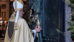 Closing a Holy Door, as part of the end of the Catholic Jubilee Year, in Rome