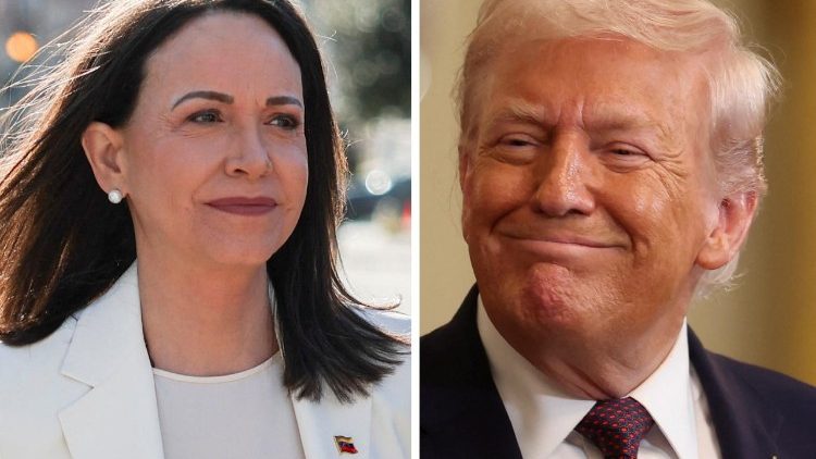 Il presidente Donald Trump e Maria Corina Machado 