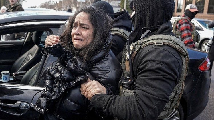 Eine Festnahme durch das ICE in Minneapolis am 25. Februar