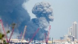 Smoke rises in the sky after blasts were heard in Bahrain