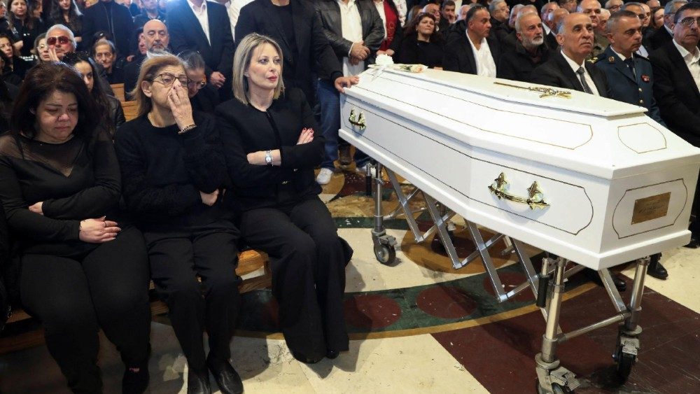 Funeral del Padre Pierre Al-Rahi, sacerdote maronita libanés asesinado el lunes 9 de marzo 